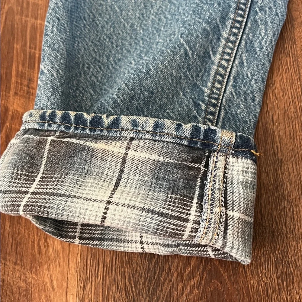 Distressed VTG Carhartt Men's Relaxed Fit Flannel Lined Blue Jeans